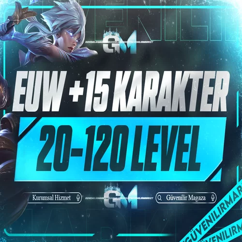 League of Legends 20-120 Level EUW +15 Karakter